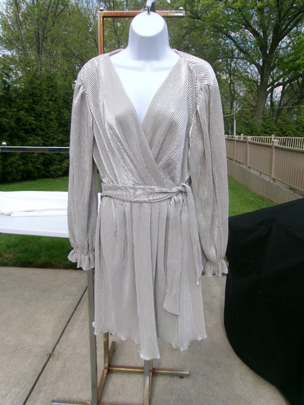 NWT CHENAULT SILVER PARTY DRESS XL